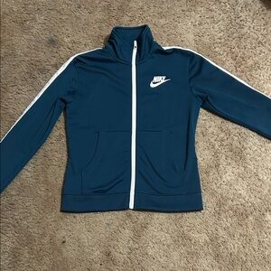 Nike Teal Zip-Up Jacket with White Trim